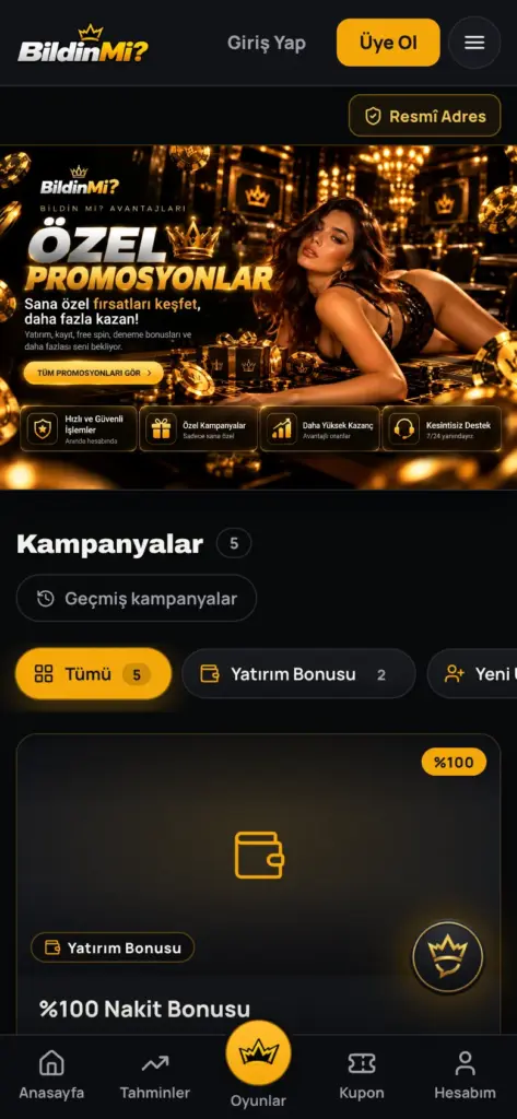 Mobil Kampanyalar sayfası