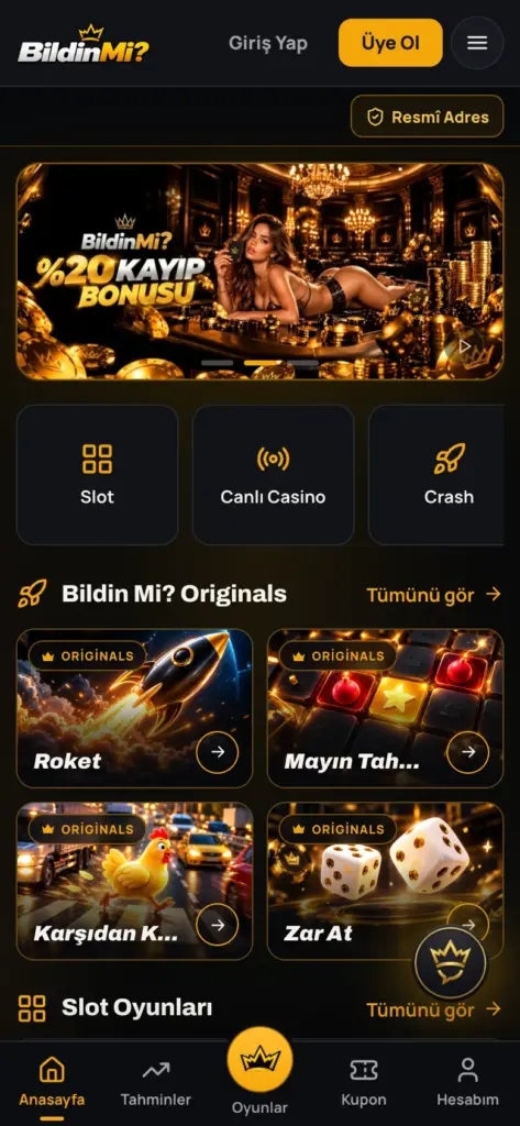 Mobil Resmî Adresler sayfası